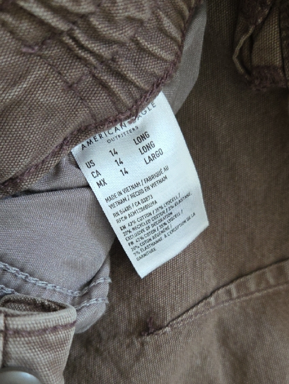 AE Stretch Curvy Cargo Straight Pant - Picture 3 of 3